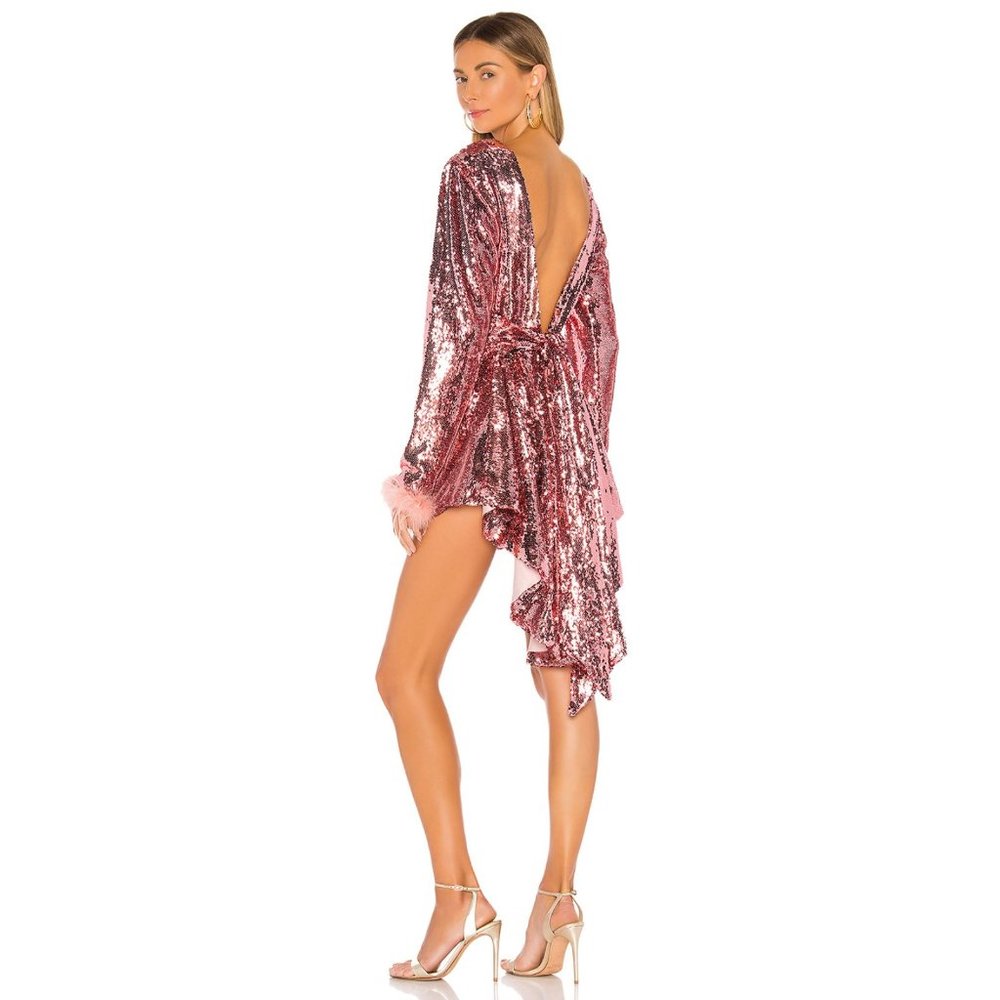 keepsake Destiny Sequin Dress in Blush